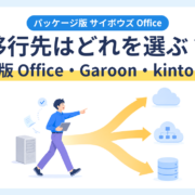 パッケージ版サイボウズ Officeの移行先（クラウド版Office・Garoon・kintone）を比較する記事のアイキャッチ